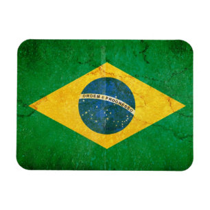 Brasilianische Flagge in Grunge Magnet