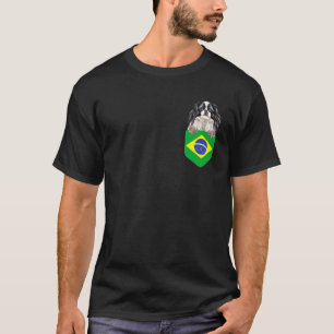 Brasilianische Flagge Japan-Chin-Hund in der Tasch T-Shirt