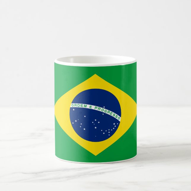 Brasilianische Flagge Kaffeetasse (Mittel)