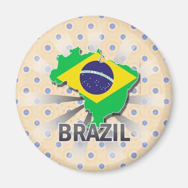 Brasilianische Flagge Karte 2.0 Magnet (Vorne)