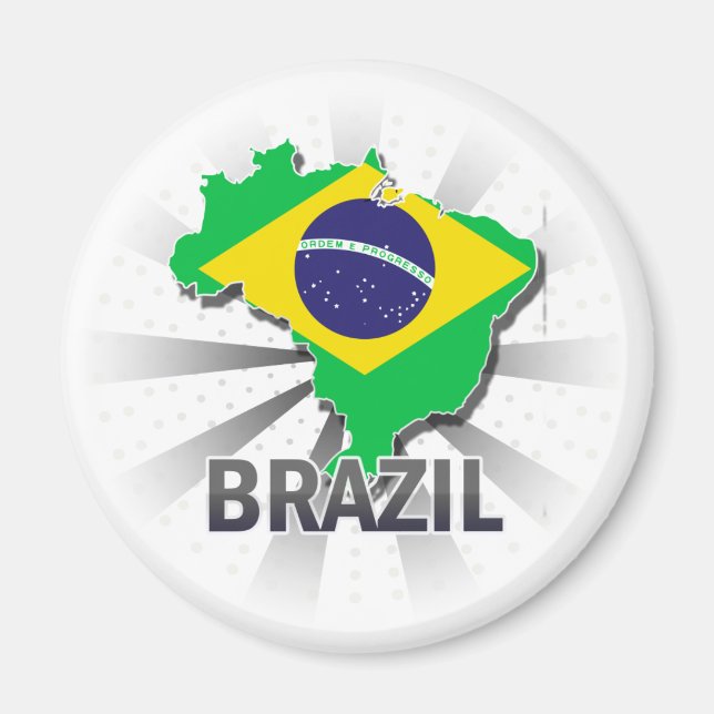 Brasilianische Flagge Karte 2.0 Magnet (Vorne)
