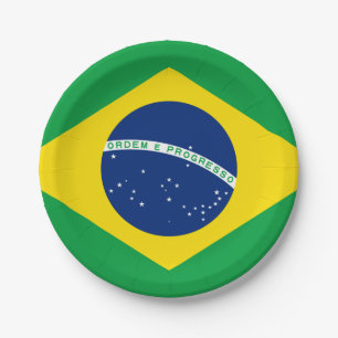 Brasilianische Flagge Pappteller