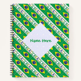 Brasilianische Flagge Personalisiertes Erbe Notizbuch