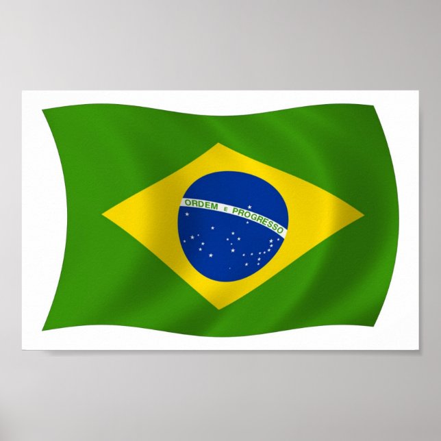 Brasilianische Flagge Poster Print (Vorne)