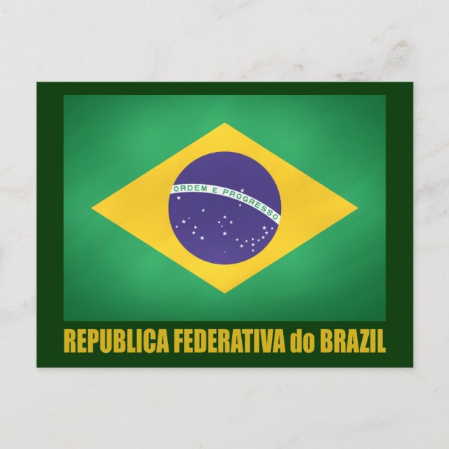 Brasilianische Flagge Postkarte (Vorderseite)