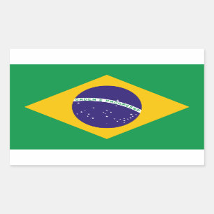 Brasilianische Flagge Rechteckiger Aufkleber