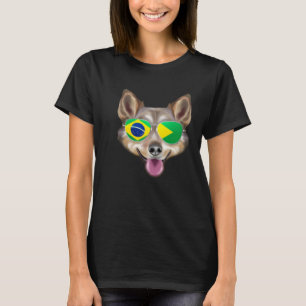 Brasilianische Flagge Schwedischer Vallhund Hund B T-Shirt