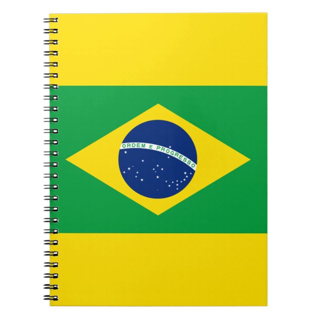 Brasilianische Flagge Spiral Foto Notebook Notizblock (Vorderseite)