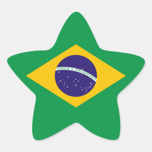Brasilianische Flagge Stern-Aufkleber