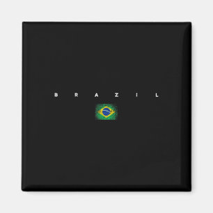 Brasilianische Flagge Stolz Vintageretro Fußball B Magnet