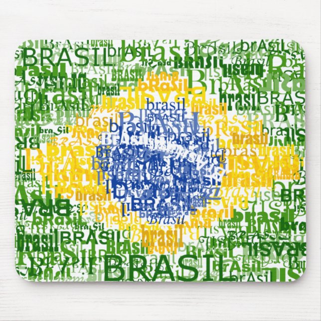 Brasilianische Flagge - Textbrasilien Mousepad (Vorne)