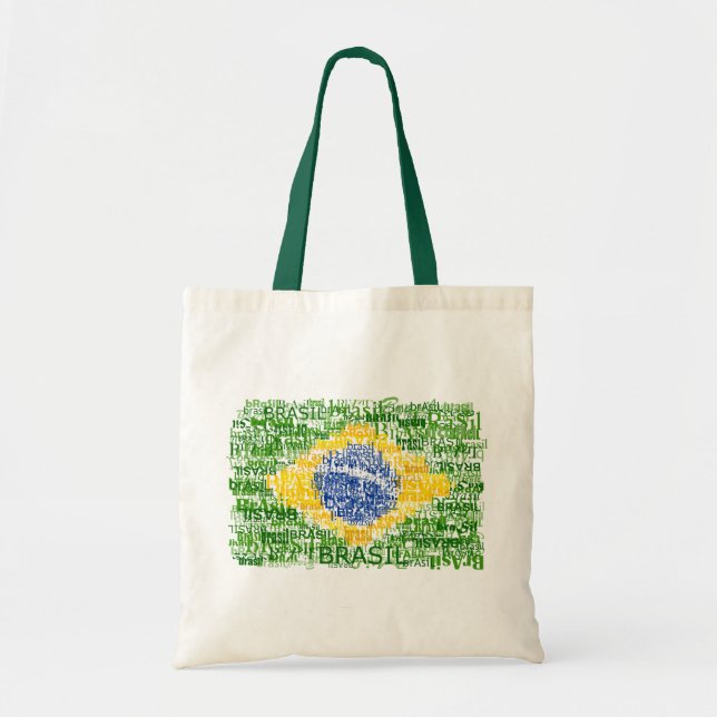 Brasilianische Flagge - Textbrasilien Tragetasche (Vorne)