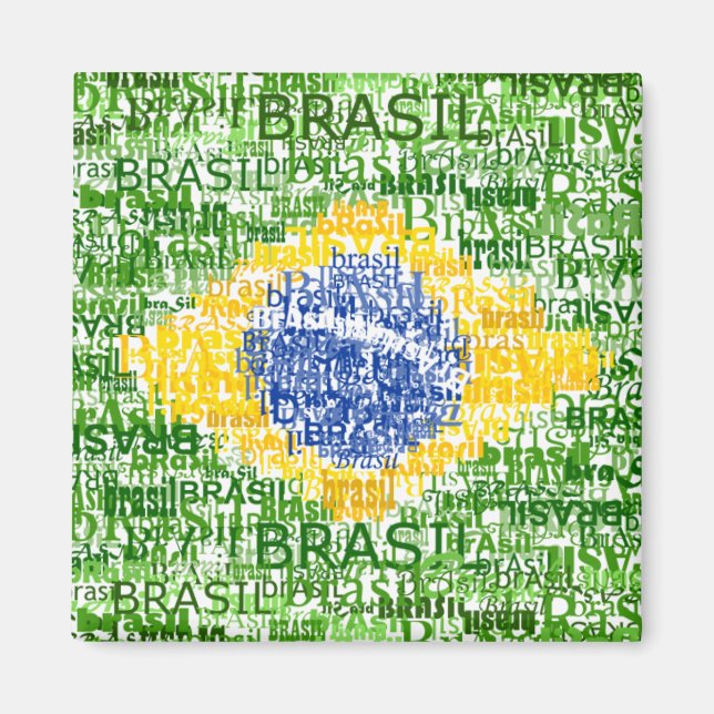 Brasilianische Flagge - Textul Brasilien Magnet (Vorne)