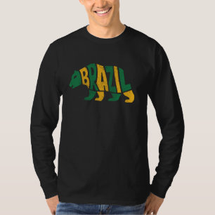 Brasilianische Flagge Themed Bear Flag Vintag Pri T-Shirt