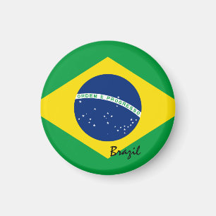 Brasilianische Flagge und Brasilien - Reise-/Sport Magnet