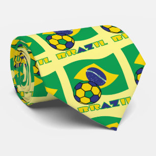 Brasilianische Flagge und Fußballball Krawatte
