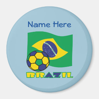 Brasilianische Flaggen-Fußball-Ball Blue Personali Magnet