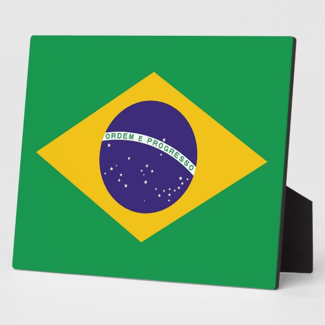 Brasilianische Flaggenebene Fotoplatte (Seite)