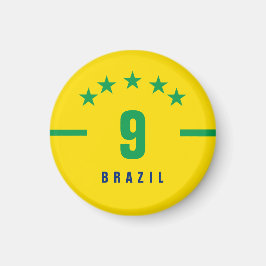 Brasilianische Flaggenfarben Weltmeisterschaft Fuß Magnet