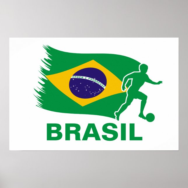 Brasilianische Fußballflagge Poster (Vorne)