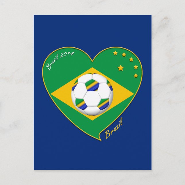 Brasilianische Fußballnationalmannschaft. Fútbol " Postkarte (Vorderseite)