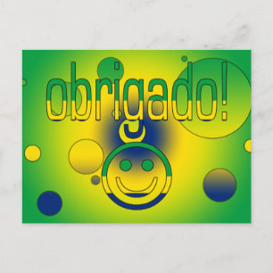 Brasilianische Geschenke Danke / Obrigado Gesicht Postkarte