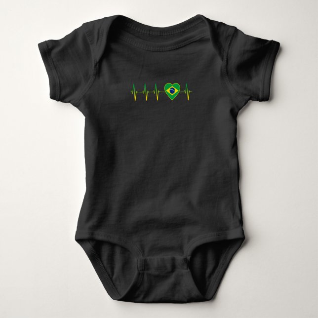 Brasilianische Heartbeat Liebe Heartbeat Baby Strampler (Vorderseite)