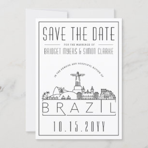 Brasilianische Hochzeit stilisierte Skyline Save-t Einladung