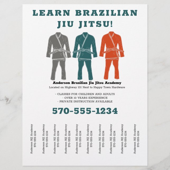 Brasilianische Jiu Jitsu BJJ-Lehren reißen sich ab Flyer (Vorne)