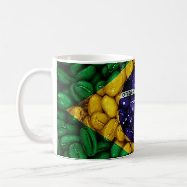 Brasilianische Kaffeeflagge Kaffeetasse (Links)
