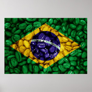 Brasilianische Kaffeeflagge Poster