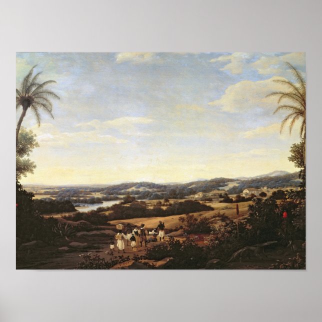 Brasilianische Landschaft mit Plantation Poster (Vorne)