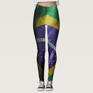 Brasilianische Seidenflagge Leggings
