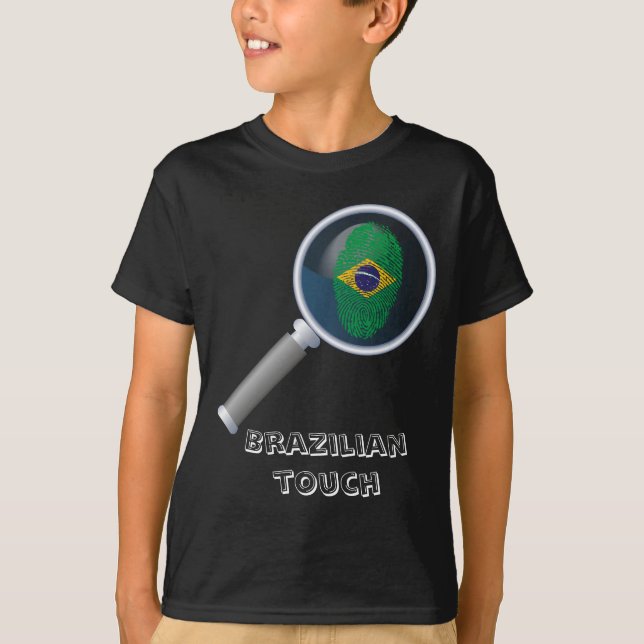 Brasilianische Touchfingerabdruckflagge T-Shirt (Vorderseite)