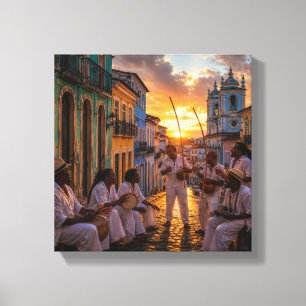 Brasilianische Volksmusik Sonnenuntergang in Pelou Leinwanddruck