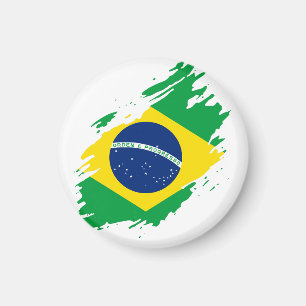 Brasilianische zerrissene Flagge Nationalstolz Spo Magnet