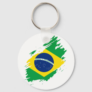 Brasilianische zerrissene Flagge Nationalstolz Spo Schlüsselanhänger