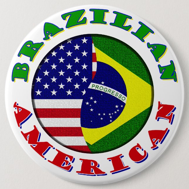 brasilianischer Amerikaner Button (Vorderseite)