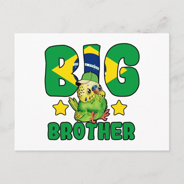 Brasilianischer Big Brother - Vogel mit brasiliani Postkarte (Vorderseite)
