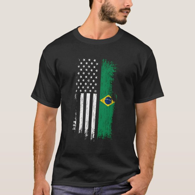 Brasilianischer Flaggenstaat T-Shirt (Vorderseite)