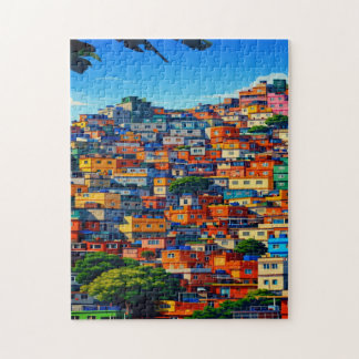 Brasilianischer Hügel farbenfroh chic stilvoll Puzzle