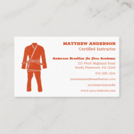 Brasilianischer Jiu Jitsu BJJ Schulleiter Orange Visitenkarte