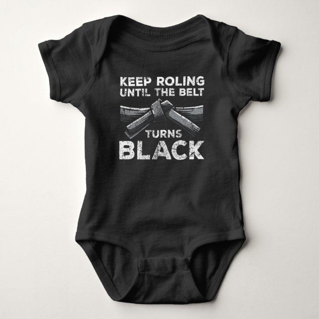 Brasilianischer Jiu Jitsu Black Belt Rolling Fight Baby Strampler (Vorderseite)