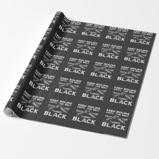 Brasilianischer Jiu Jitsu Black Belt Rolling Fight Geschenkpapier (Ungerollt)