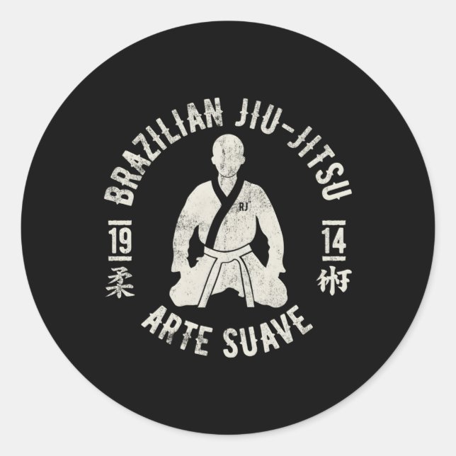 Brasilianischer Jiu Jitsu E Suave Oss Bjj Runder Aufkleber (Vorderseite)
