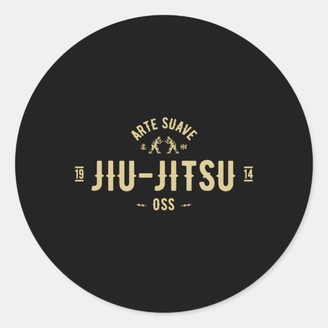 Brasilianischer Jiu Jitsu E Suave Oss Bjj Runder Aufkleber (Vorderseite)