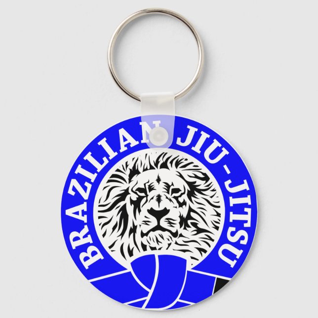 Brasilianischer Jiu-Jitsu (Key Chain) Blauer Gürte Schlüsselanhänger (Vorderseite)