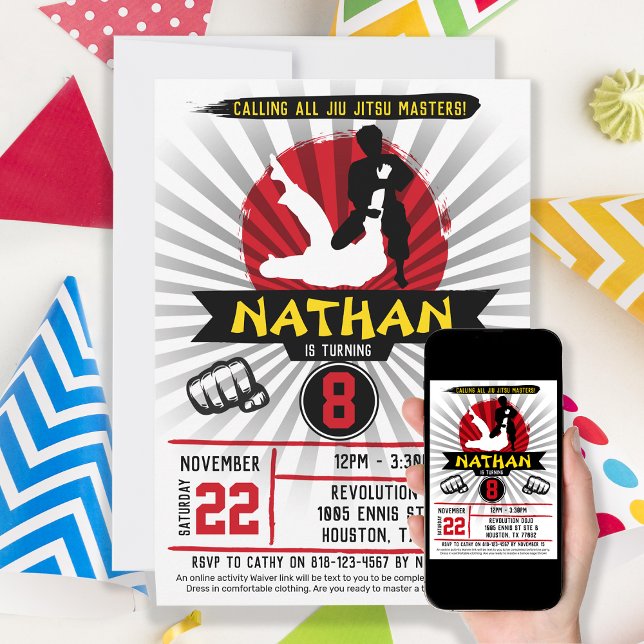 Brasilianischer Jiu Jitsu Martial Arts Kinder Einl Einladung (Von Creator hochgeladen)