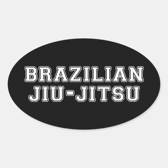 Brasilianischer Jiu Jitsu Ovaler Aufkleber (Vorderseite)