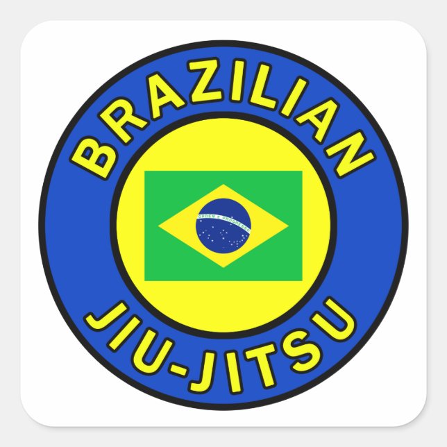 Brasilianischer Jiu Jitsu Quadratischer Aufkleber (Vorderseite)